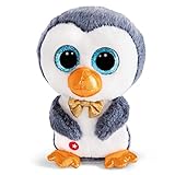 NICI Original – Glubschis Sniffy 15 cm – Pinguin Augen – Flauschiges Plüschtier mit großen Glitzeraugen – Schmusetier für Kuscheltierliebhaber, schwarz/weiß