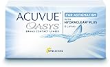 ACUVUE OASYS for Astigmatism Kontaktlinsen – 2-Wochen-Linsen für Tag und Nacht mit -4,25 dpt, Cyl -0,75, Ach 180 & BC 8.6 – UV Schutz, Austrocknungsschutz – 6 Linsen