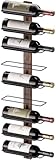 B4Life Weinregal Flaschenregal, Weinregal Wand für 9 Weinflaschen Weinregal Wand Holz, Metall Schwarz Weinregal Hängend Wandmontage Weinflaschenreg