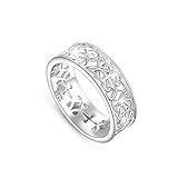 925 Sterling Silber Ewigkeit Keltischer Knotenring Verlobungsringe Trauringe 6mm Breit Band Ring für Damen Männer Größe 57