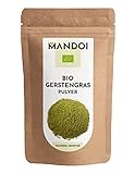 Mandoi BIO Gerstengras Pulver 500g, 100% Gerstengraspulver in Rohkostqualität. Organic barley grass. Kontrollstelle DE-ÖKÖ-005
