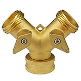 Gartenschlauch-Splitter, Messing-Y-Ventil, Garten-Wasserhahn-Verteiler, 2-Wege-Wasserschlauch-Anschluss, Wasserhahn-Anschluss für Bewässerungswerkzeug.