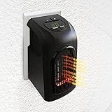 LIVINGTON Handy Heater 370 Watt mit Fernbedienung | Keramik Heizlüfter | Mini-Steckdosen-Heizer | Schnellheizung | Thermostat 15°C - 32°C | Timer | Elektro-Heizung | Das Original aus dem TV