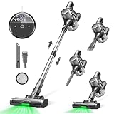 Ultenic U12 Vesla Akku Staubsauger 45000Pa, Tech Green Eye™, Verbesserte Anti-Tangle-Bürste, Staubsauger Kabellos mit Automatikmodus, Stielstaubsauger für Teppich Hartböden T