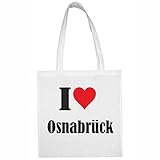 Reifen-Markt Tasche I Love Osnabrück Größe 38x42 Farbe Weiss Druck Schwarz
