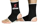 Supera Fußbandage für mehr Schutz beim Sport. Elastisch Bandage stütz das Fußgelenk. Die Sprunggelenk Bandage für Kickboxen, Muay Thai oder Laufen. 1 Paar - Zwei Fußgelenkbandagen.