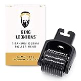 KING LEONIDAS 0.5mm Titan Derma Roller Kopf - Einzelner abnehmbarer Kopf für Bartwuchs - Bart Roller Head für Haarwuchs & Hautbehandlung | KEIN GRIFF