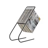 Home Style Magazine Holder Rack Sleek Modern Standing Design Perfect Organizer and Holder for Home and Professional Settings (Color : Gold) (Black)
