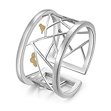 Lotus Fun S925 Sterling Silber Damen Ringe Orientalisches Papierschnitt-Design Offener Rings Handgemachte Ring für Frauen und Mädchen.