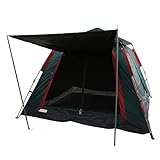 Campingzelt, 210T Oxford-Stoff, vollautomatisches Doppellagiges Zelt, Vinylbeschichtung, oberer Schild, dunkelgrün, für Reisen