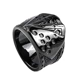 KUTCEK Poker King Ring aus Titanstahl – Retro-Gothic-Gambler-Schmuck mit Kartenanzug-Design für Damen und Herren, 11, T