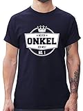 Bruder & Onkel - Bester Onkel der Welt Krone - XL - Navy Blau - Onkel Tshirt Herren - L190 - Tshirt Herren und Männer T-Shirts