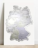 Alternative zu einer Weltkarte zum Rubbeln - Deutschlandkarte mit Fotos - Bilderrahmen für 60 Fotos - Fotos von jeder Reise hinzufügen - Fotocollage 50x70 cm