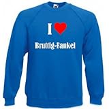 Reifen-Markt Sweatshirt Damen I Love Bruttig-Fankel Größe 2XL Farbe Blau Druck Weiss