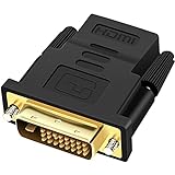 Retoo HDMI auf DVI-D Adapter mit 1080p und Audio, Bidirektional DVI-Stecker auf HDMI-Buchse Konverter FHD, Digital Compact AV Adapter für PC, Monitor, Projektor, Computer, Xbox und Mehr, Schwarz