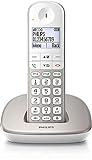 Philips XL4901S / 23 - Fixed Wireless Telefon (16 Stunden, Headset kompatibel, Direktwahl, freihändig, My Sound, 2 Nummern pro Kontakt, rutschfest, Noise Reduction) Weiß/Gold