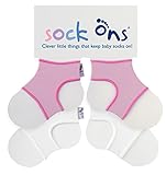 Sock Ons Kluge kleine Dinge, die Babysocken halten! - 0-6 Monate - TWIN PACKS (2 Stück) - Baby Pink & White
