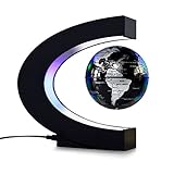 Karlak 3 Zoll Magnetic Levitation Globe Weltkarte Globe mit C-förmigen LED-Leuchten für den Unterricht in Home Office Schreibtischdekoration