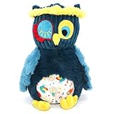 Les Déglingos - Original Astros die Eule Plüschtier – superweicher Cordstoff – 27 cm – blau – geeignet ab Geburt –