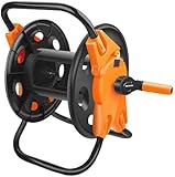 MYJ Gartenschlauchtrommel, Wagen, Schlauchwagen mit bis zu 45 m Gartenschlauch für Outdoor-Bepflanzung, leere Schlauchtrommel (Orange & Schwarz)
