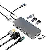 Typ C Hub Anker, Ultraschlankes, Tragbares Hochgeschwindigkeits-Erweiterungskabel für Mehrere USB-Hub-Splitterkabel, für Mac, Xps, Pc, USB-Flash-Laufwerke, Mobile Festplatte,10 in 1
