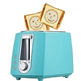 SMEJS 600W Kleine Brot Toaster Automatische Schnell Heizung Maschine Frühstück Sandwich Backen Haushaltsgerät (Color : Blue)