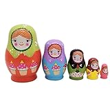 Healifty 5pcs Babuschka Matroschka Holz Russian Nesting Dolls