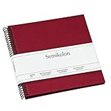Semikolon 354870 Spiral Album Piccolino – 17 x 17 cm – Fotoalbum, 20 Seiten schwarz, Fotobuch, burgundy dunkel-rot