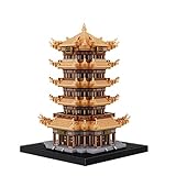 cakunmik Altes chinesisches Gebäude Mini Gelb Kran Set Kinder BAU Puzzle DIY Pädagogisches Spielzeug Geschenk