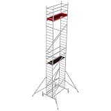 Rollgerüste Faltgerüst (Alu), Arbeitshöhe 9,8 m, Standhöhe 7,8 m,Gerüsthöhe 9 m, Gewicht 184,1 kg