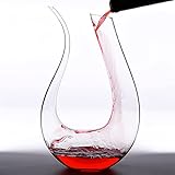 ZXCZXC Dekanter Bleifreies Kristallglas Rotwein Dekantieranleitung Geblasene kreative Wein-Dekanter Vielfalt der Optionen Eisberg Decanter 1500ml aerifizierer (Color : U-Shaped Decanter)