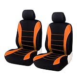 2 Sitz Auto Sitzauflagen Universal Autositzbezüge Atmungsaktiv Auto Schonbezug Schoner Auto-Zubehör Innenraum Gadget (Orange)