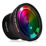 Hisewen 58 mm 0,43x Professionelles HD-Weitwinkelobjektiv (Makro-Portion) für Canon EOS 70D 77D 80D 90D Rebel T8i T7i T6i T6s T6 SL2 SL3 DSLR-Kameras