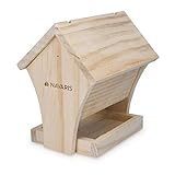 Navaris Vogelhaus Bausatz aus Holz - Vogelhäuschen zum selber Bauen für Kinder und Erwachsene - Bastelset für Vogelfutterhaus zum Aufhängen Natur