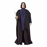 Mattel Harry Potter - Professor Snape Puppe (ca. 30 cm), mit schwarzer Jacke, Umhang und Zauberstab, Geschenk für Kinder ab 6 Jahren GNR35