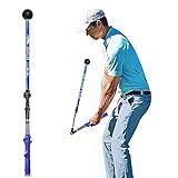 Longzhuo Golf Schwungtrainer,Golf Swing Trainer,Tragbare Golf Trainingshilfe, Einstellbar Zur Verbesserung von Scharnier, Unterarmdrehung, Schulterdrehung, Golfschwung Haltungskorrektor 1pc (blau)