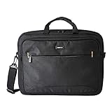 Amazon Basics kompakte Laptoptasche, Umhängetasche/Tragetasche mit Taschen zur Aufbewahrung von Zubehör, für Laptops bis zu (17,3 zoll - 44 cm), Schwarz, 1 Stück