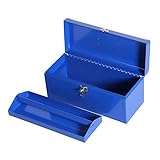 Reparaturwerkzeugsatz Metall Werkzeugkasten Stahl Flat-Top-Toolbox mit abnehmbaren Tablett blau tragbare Werkzeugkasten for Hardware Werkzeugteile Aufbewahrungskoffer für Werkzeugkästen aus Kunstst
