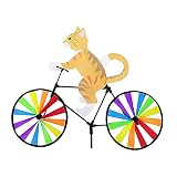 Garten Wind Spinner | Tier Fahrrad Wind Spinner Katze Hund Tier Reiten Fahrrad Windmühlen Tier Windräder Garten Vintage Fahrrad Garten O