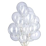 12 Zoll Luftballons Transparente Helium,50 Stücke durchsichtige Latex Ballons Ø 30 cm für Hochzeit Valentinstag Geburtstag Taufe Kommunion Party Deko