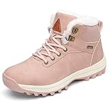PASTAZA Warme Winterschuhe Herren Damen Winterstiefel Outdoor Winterboots Gefüttert Schneestiefel Rosa 39