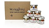 Honig Geschenk Set - 6 verschiedene Sorten - 100% Deutscher Honig [6 x 28 Gramm] Probier Set Honigprinz Familien-Imkerei