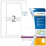 HERMA 4373 CD DVD Cover Etiketten / Einleger für Jewel- und Slim Cases DIN A4 (121,5 x 117,5 mm, 25 Blatt, Papier, matt) selbstklebend, bedruckbar, permanent haftende Papier-Cover, 50 Inlays, weiß