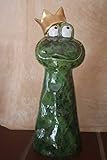 Holzwurm Zaunhocker/Zaunfigur, Pfostenhocker Froschkönig aus Keramik, H 24 cm, Frosch