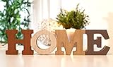 LB H&F Schriftzug Home zum hinstellen Buchstaben Holz Natur Grau Braun Weiß 32 cm Gross (Home)