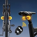 Monkey Home Zwei-Lampen-Split-Fahrrad Rücklicht, 5 Modi USB wiederaufladbar, Fahrrad Rücklicht Fernbedienung, IPX6, Geeignet für Mountainbikes, Roller usw.