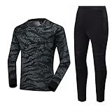 YSPORT Fußball Antikollisions Torwart-Trikot Outfit Lange Ärmel + Hose Spiel Trainingskleidung (Color : Black, Size : L)