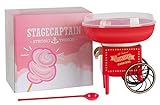 Stagecaptain CFM-500 Zuckerwattemaschine für Zuhause - Cotton Candy Maker für Kindergeburtstag - 500W Leistung für kurze Aufheizzeit - Für Zucker oder Bonbons geeignet - Leicht zu Reinigen - Rot