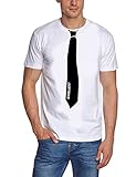Coole Fun T-Shirts Krawatten T-Shirt Fun T-Shirts, Weiss/schwarz, Grösse: M