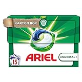 Ariel Allin1 PODS Waschmittelkapseln Universal+, Ausgezeichnete Fleckentfernung Auch Bei Niedrigen Wassertemperaturen, 15 Waschladungen